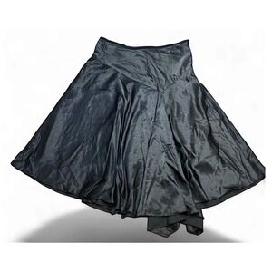 NWT Y2K Kaity Black Satin Asymmetrical Hem Midi Skirt Size S Grunge Deadstock